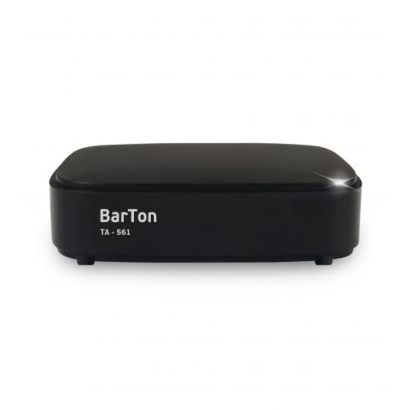 Цифровая приставка BarTon TA-561 (DVB-T2) на белом фоне