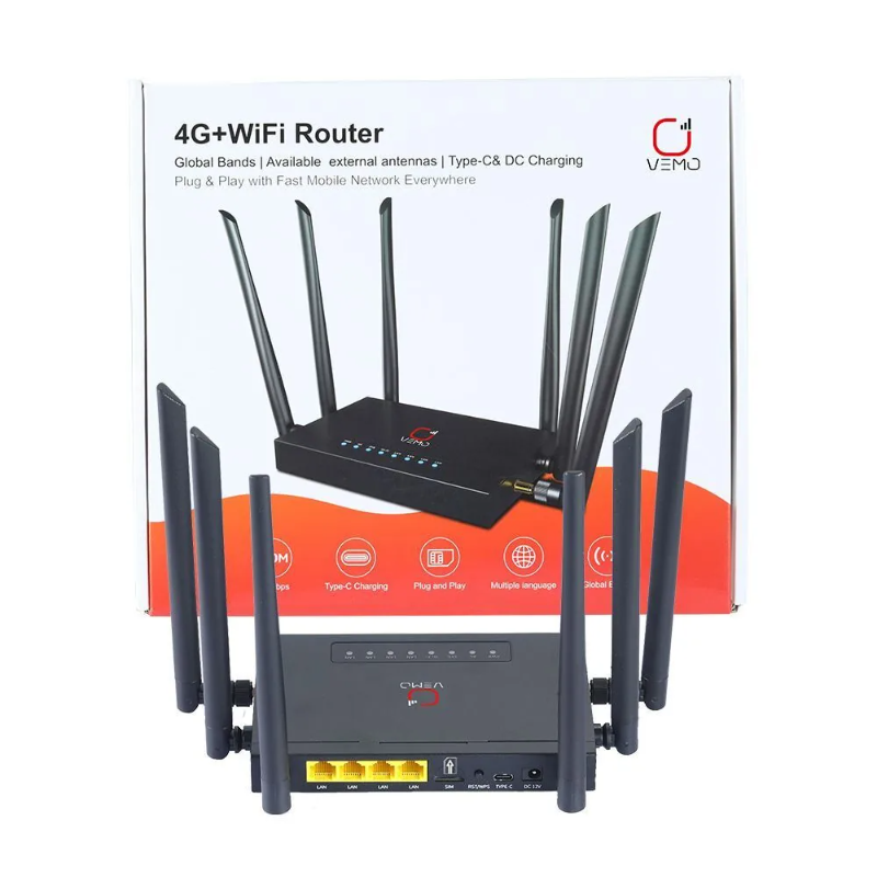Интернет-станция Vemo WiFi Router 4G на белом фоне