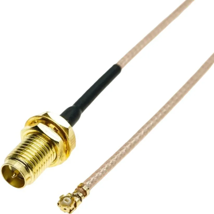 Пигтейл U.Fl – F(female) (RG178), 250 мм на белом фоне