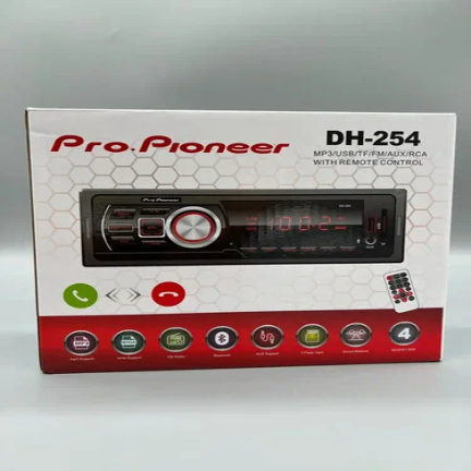 Автомагнитола Pro.pioneer DH-254 на белом фоне