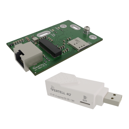 Адаптер VT-AD4-M.2 с VT-UP v.2 + SIM на белом фоне