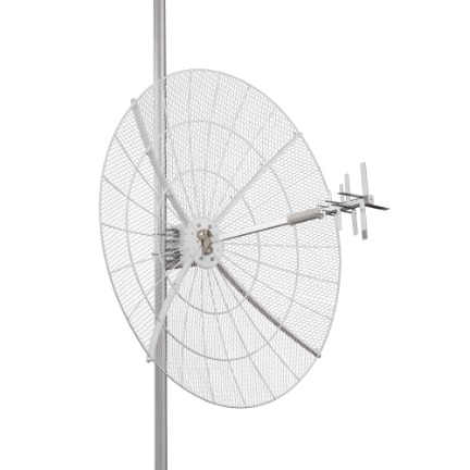 Параболическая MIMO антенна KROKS KNA24-800/2700P на белом фоне