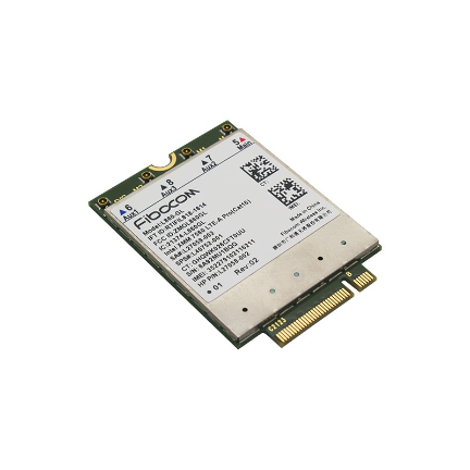 Модуль Fibocom L860-GL (M.2) LTE Cat.9 на белом фоне