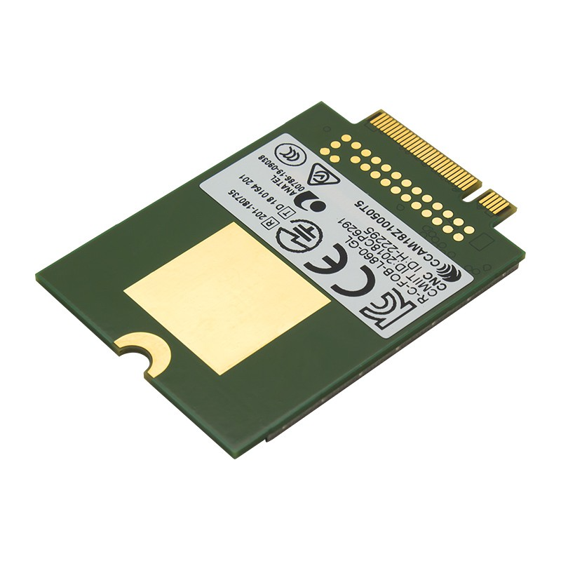 Модуль Fibocom L860-GL (M.2) LTE Cat.9 на белом фоне