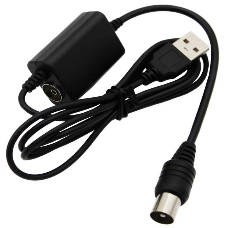 Инжектор питания 5V UI-01 для антенных усилителей на белом фоне