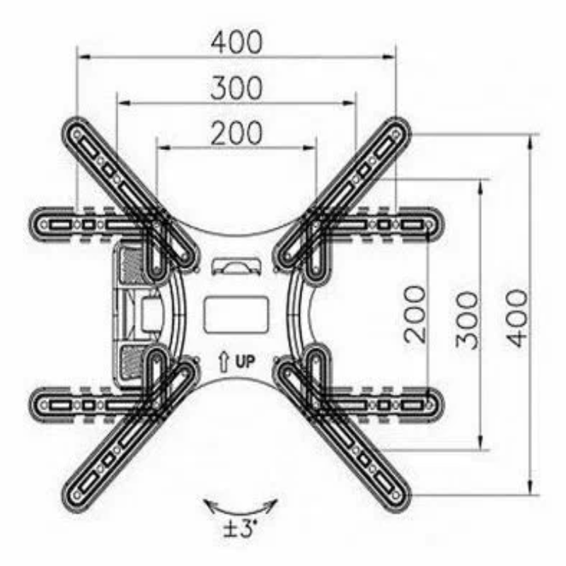 Кронштейн North Bayou SP200 для ТВ 24″–47″ на белом фоне