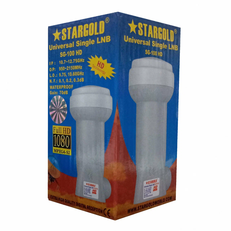 Конвертор спутниковый STARGOLD SG-100 на 1 выход универсальный на белом фоне
