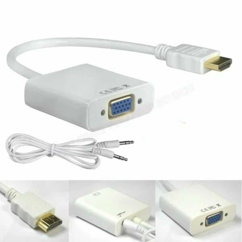 Адаптер HDMI‑VGA на белом фоне