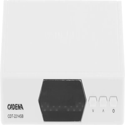 Цифровой эфирный приемник CADENA CDT-2214SB (DVB-T2) на белом фоне