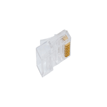 Коннектор RJ-45 8P8C CAT5 на белом фоне