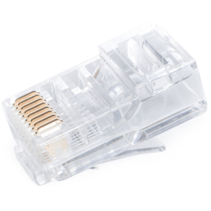 Разъём RJ45 PET-8P8C CADENA на белом фоне