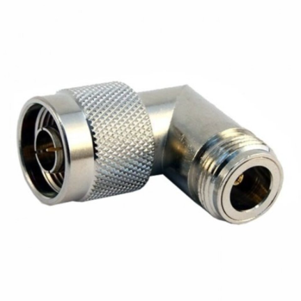 Переходник угловой N-412 N(male) – N(female) на белом фоне