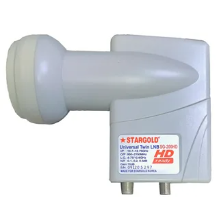 Конвертор спутниковый STARGOLD SG-200 на 2 выхода универсальный на белом фоне