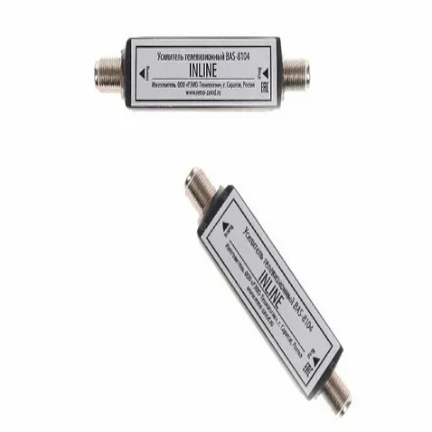 Линейный антенный усилитель BAS-8104 Inline на белом фоне