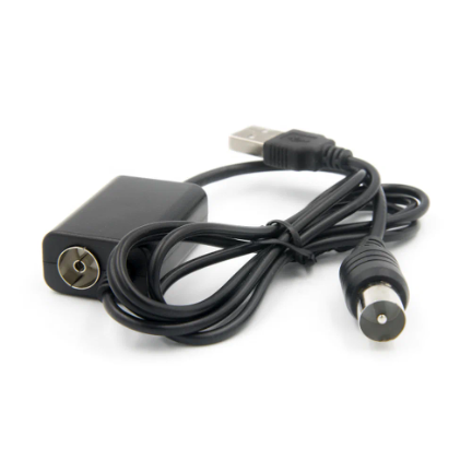 Инжектор питания 5V UI-01 для антенных усилителей на белом фоне